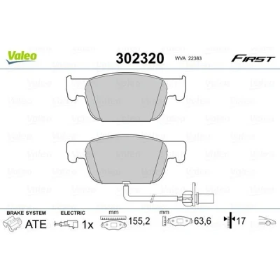 Imagem de VALEO 302320 Jogo de pastilhas para travão disco Eixo dianteiro incl. contacto aviso desgaste com chapa anti ruído AUDI: A4 B9 Avant