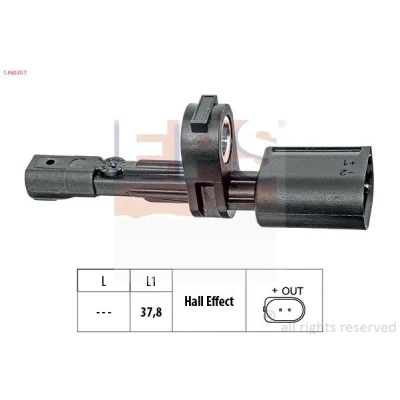 Imagem de EPS 1.960.017 Sensor de ABS VOLKSWAGEN: Golf 7 Variant, 7, Crafter Van, AUDI: A3 Sedan, SEAT: Leon III Hatchback, SC