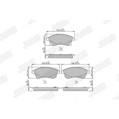 Imagem de JURID 573332J Jogo de pastilhas para travão disco com avisador sonoro desgaste sem acessórios OPEL: Astra J Hatchback, Sports Tourer