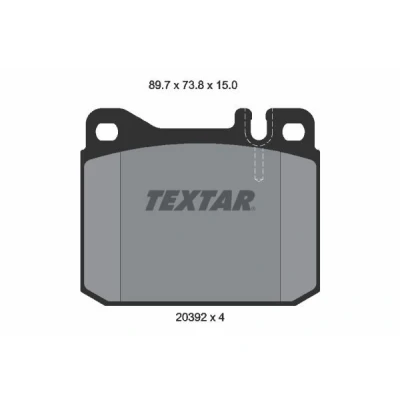 Imagem de TEXTAR 2039204 Jogo de pastilhas para travão disco preparado indicador aviso desgaste MERCEDES BENZ: W123 Sedan, /8 Coupe