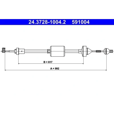 Imagem de ATE 24.3728 1004.2 Cabo de Embreagem RENAULT: CLIO 1