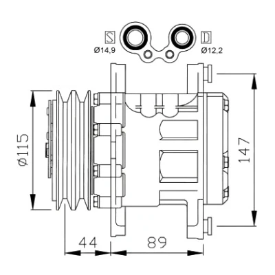 Imagem de NRF EASY FIT 32207 compressor SD7B10 12 PAG 46 com óleo de PAG, retentor