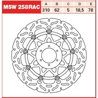 Imagem de Disco de travão TRW MSW258RAC, 1 Peça