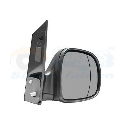 Imagem de espelho retrovisor Van Wezel 3080802 à direita preto rugoso completo, não esférico, para regulação manual do MERCEDES BENZ: Vito Mixto