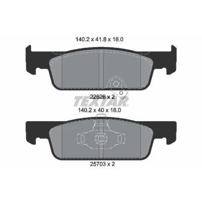 Imagem de TEXTAR 2262601 Jogo de pastilhas para travão disco com avisador sonoro desgaste SMART: Fortwo III Coupe, Cabrio