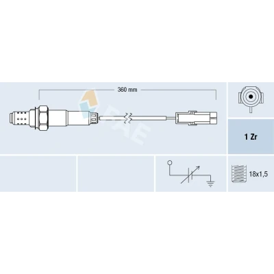 Imagem de FAE 77101 Sonda lambda sem aquecimento OPEL: Corsa B Hatchback, Astra G Caravan, CC, SUZUKI: Vitara I SUV, SWIFT 2, DAEWOO: Nubira Sedan