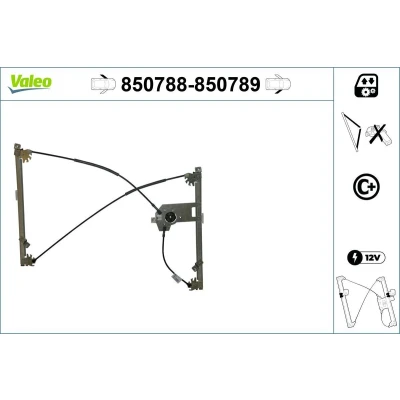Imagem de Valeo Elevador de vidro à frente, lado esquerdo elétrico sem motor com função conforto 850788 RENAULT: CLIO 3, 3 Kasten