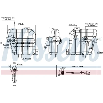 Imagem de NISSENS 996084 Depósito de Compensação Refrigerante 6 com capa, sensor VOLVO: FL
