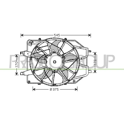 Imagem de PRASCO FD420F009 Ventilador de Radiador 375 12 FORD: Focus Mk1 Hatchback