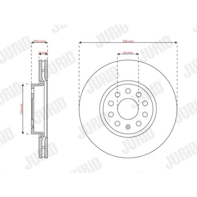 Imagem de FERODO Disco de travão VOLKSWAGEN: Golf VIII Hatchback 306mm 26mm 5 65mm ventilado DDF3182C Discos