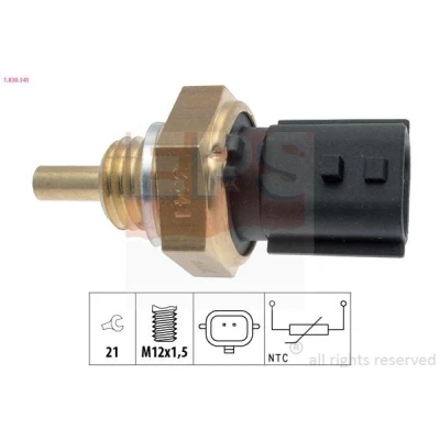 Imagem de EPS 1.830.341 Sensor da Temperatura do Líquido de Refrigeração Made in Italy OE Equivalent preto RENAULT: GRAND SCENIC 4, LAGUNA 3, 2
