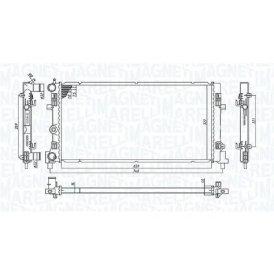 Imagem de MAGNETI MARELLI 350213182300 Radiador, arrefecimento do motor 649 342 23 Aletas de refrigeração unidas mecanicamente SKODA: Fabia III Carrinha