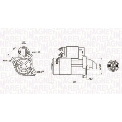 Imagem de MAGNETI MARELLI 063721096010 Motor de arranque 12 1 PEUGEOT: 206 Hatchback