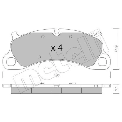 Imagem de METELLI 22 1255 0 Jogo de pastilhas para travão disco preparado indicador aviso desgaste PORSCHE: 911 Cabrio