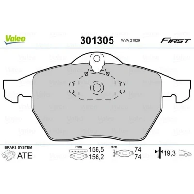 Imagem de VALEO 301305 Jogo de pastilhas para travão disco FIRST Eixo dianteiro excl. contacto aviso desgaste sem chapa anti ruído OPEL: Astra G CC