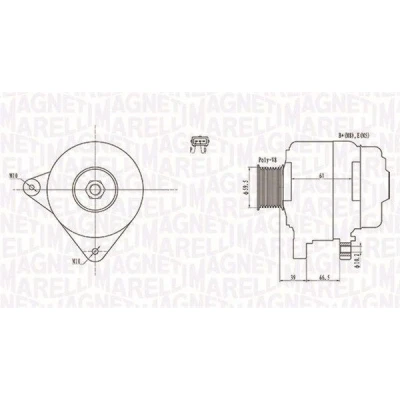 Imagem de MAGNETI MARELLI 063731972010 Alternador 12V 90A MAZDA: 3 Sedan, Hatchback