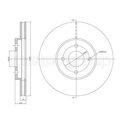 Imagem de METELLI Disco de travão FORD: Focus Mk1 Hatchback, Carrinha 300,1mm 24,0mm 4 ventilado 23 1673C Discos