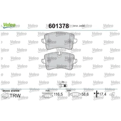 Imagem de VALEO 601378 jogo de pastilhas para travão disco Eixo traseiro com parafusos segurança, chapa anti ruído AUDI: A4 B8 Avant