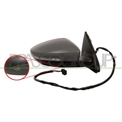 Imagem de Espelho retrovisor Prasco Premium VG0557313P à direita com subcapa elétrico aquecível, convexo, iluminação circundante