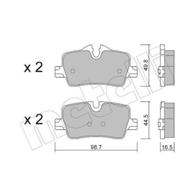 Imagem de METELLI 22 1264 0 Jogo de pastilhas para travão disco preparado indicador aviso desgaste BMW: 3 Touring, Sedan