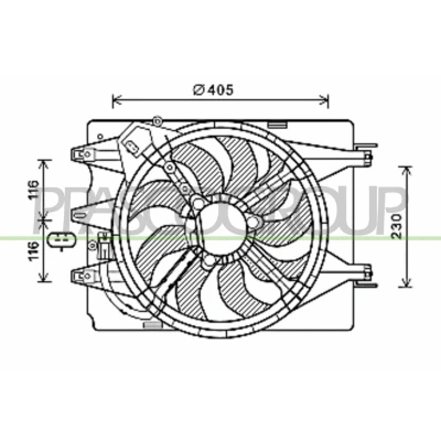Imagem de PRASCO FT040F003 ventilador de radiador 405 12 300 com estrutura do (caixilho)