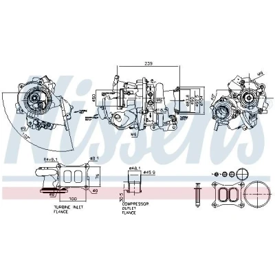 Imagem de NISSENS 93631 Turbocompressor accionado pelos gases de escape refrigerado a água elétrico com colector