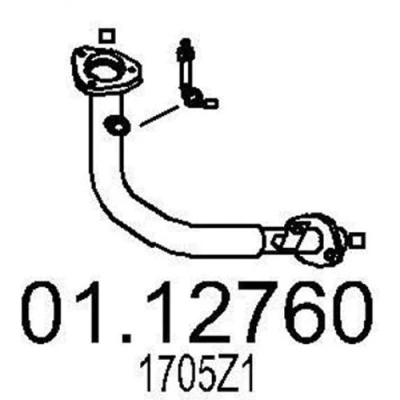 Imagem de MTS 01.12760 Tubo de escape 490mm à frente para a panela central PEUGEOT: 206 Hatchback