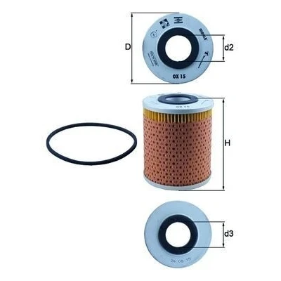 Imagem de MAHLE ORIGINAL OX 15D Filtro de óleo Cartucho filtrante RENAULT: 4 Carrinha, Van
