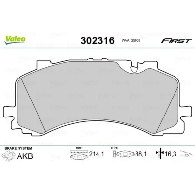 Imagem de VALEO 302316 Jogo de pastilhas para travão disco Eixo dianteiro excl. contacto aviso desgaste com chapa anti ruído AUDI: Q7, A7 Sportback