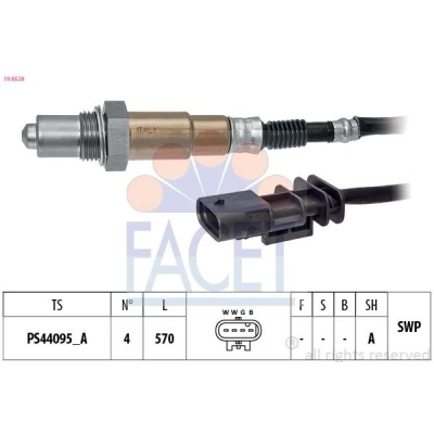 Imagem de FACET 10.8528 Sonda lambda com aquecimento, plana, Rosca pré lubrificada VOLVO: S60 II