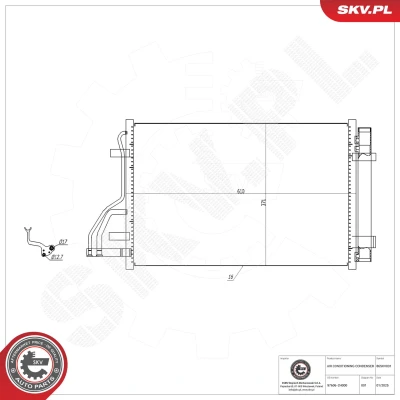 Imagem de ESEN SKV 86SKV031 Condensador com secador Alumínio 610mm KIA: cee‘d I Carrinha