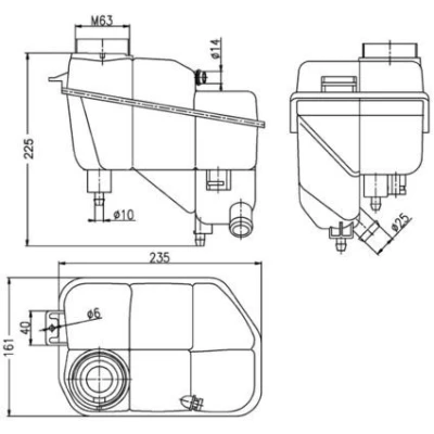 Imagem de MAHLE ORIGINAL CRT 202 000S Depósito de Compensação Refrigerante com sensor, sem tampa MERCEDES BENZ: Classe E Sedan, CLS Coupe, T modell