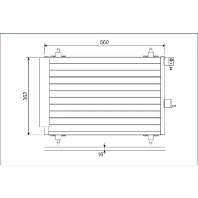 Imagem de VALEO 817508 Condensador com secador Alumínio 362 R 134a CITROËN: Xsara Picasso, Carrinha, PEUGEOT: Partner I Van