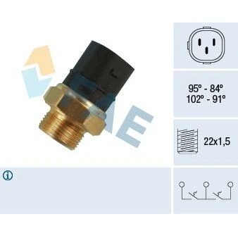 Imagem de EPS 1.850.652 Interruptor de temperatura, ventilador do radiador M22x1,5 Made in Italy OE Equivalent VOLKSWAGEN: GOLF 2, 4, 3