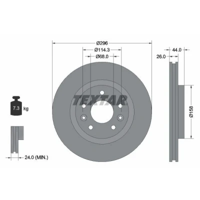 Imagem de TEXTAR PRO 92274203 Disco de travão NISSAN: Qashqai 2, X Trail, RENAULT: Kadjar, Koleos 2