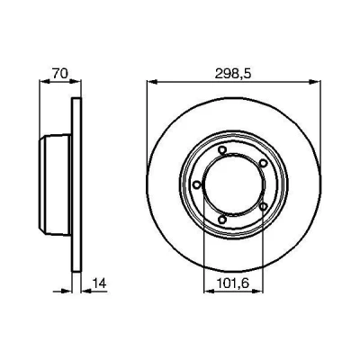 Imagem de BOSCH 0 986 478 827 Disco de travão 298,5 14 5 127 cheio oleado LAND ROVER: Defender SUV, Discovery 1, SUV Cabrio