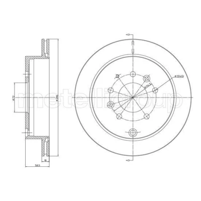 Imagem de METELLI Disco de travão 285,5mm 18,0mm 5 72,0mm ventilado pintado 23 1730C L15Y26251,LE4426251A Discos