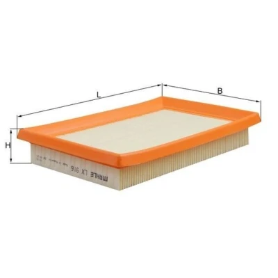 Imagem de MAHLE ORIGINAL LX 916 Filtro de ar 38,0 152 244,0 Cartucho filtrante FIAT: Panda I Hatchback, Uno Hatchback