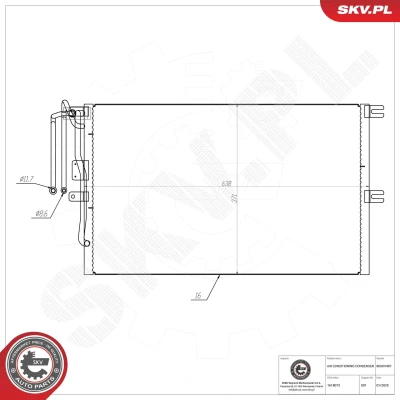Imagem de ESEN SKV 86SKV497 Condensador sem secador Alumínio 638mm