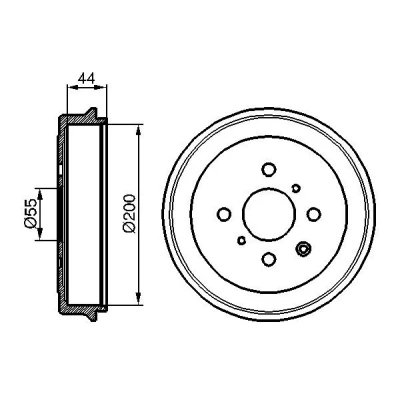 Imagem de BOSCH 0 986 477 148 Tambor de Travão 233 Eixo traseiro TOYOTA: Aygo, PEUGEOT: 107 Hatchback