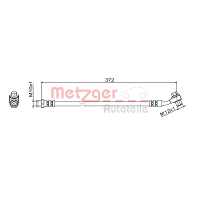 Imagem de METZGER 4111795 Mangueira de Travão Eixo traseiro esquerdo, direito 372 MERCEDES BENZ: Classe E Sedan