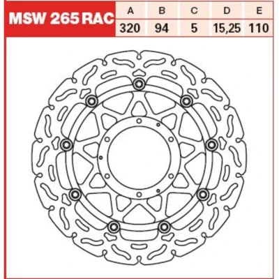 Imagem de TRW MSW265RAC Disco de travão 320 5