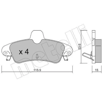 Imagem de METELLI 22 0143 1 Jogo de pastilhas para travão disco excl. contacto aviso desgaste FORD: MONDEO 2 Kombi,