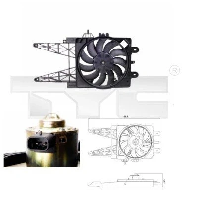 Imagem de TYC 809 0008 ventilador de radiador para veículos sem ar condicionado 315 110 com estrutura do (caixilho)