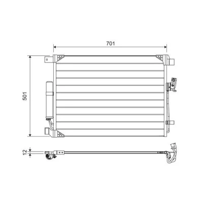 Imagem de VALEO 822605 Condensador com secador Alumínio 501 NISSAN: NP300 Navara Pick up