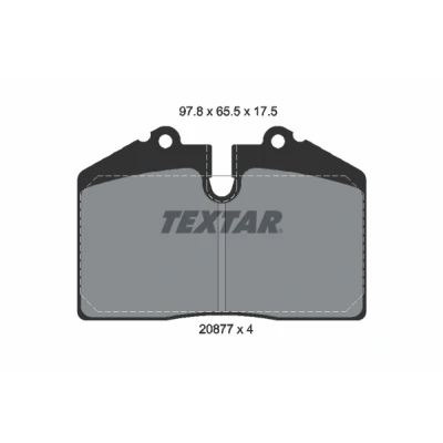 Imagem de TEXTAR 2087702 Jogo de pastilhas para travão disco preparado indicador aviso desgaste PORSCHE: 911 Coupe, Cabrio, 968 Coupe