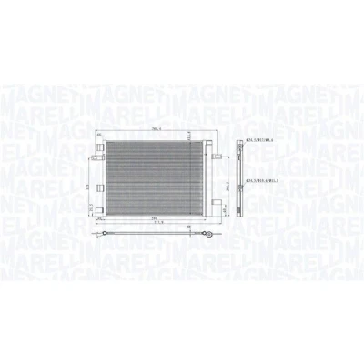 Imagem de MAGNETI MARELLI 350203105300 Condensador com secador 413,4mm 570mm 12mm