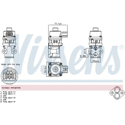 Imagem de NISSENS 98368 Válvula EGR sem radiador da recirculação dos gases de escape MAZDA: MX 5 2, 3 Hatchback, Sedan