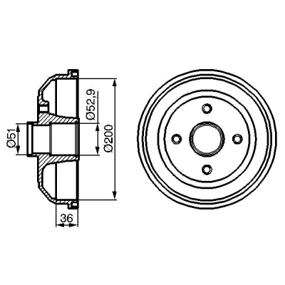 Imagem de BOSCH 0 986 477 134 Tambor de Travão sem o rolamento da roda 228 Eixo traseiro OPEL: Corsa C Van, Hatchback