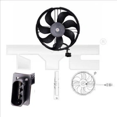 Imagem de TYC 837 0018 ventilador de radiador 345 120/310 sem estrutura do (caixilho) VOLKSWAGEN: Polo III Hatchback, Lupo / 3L